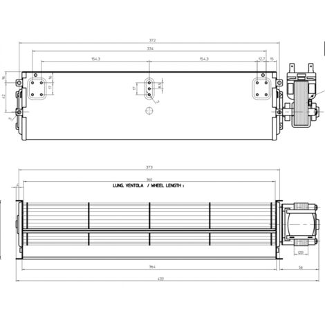 Ventola tangenziale 250x82x100 mm