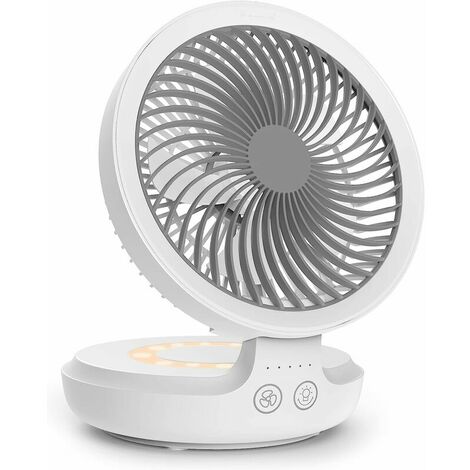 Ventola USB, ventola da tavolo con batteria da 4000 mAh, ventola silenziosa a 4 velocità, ventola da tavolo con oscillazione di 120°, ventola portatile per scrivania