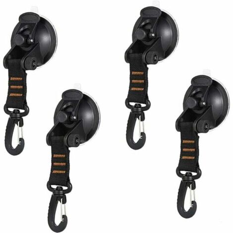 Ventosa, 4 piezas de anclaje con ventosa, ventosas de anclaje, anclaje de ventosa resistente con gancho de amarre, gancho de montaje con ventosa, toldo con ventosa para coche, barco, caravana