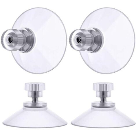Ventosa a vite, 4 pezzi da 50 mm, ventose trasparenti con filettatura, ventosa isolante extra resistente per tende in plastica PVC per camper, finestre, bagno, furgone