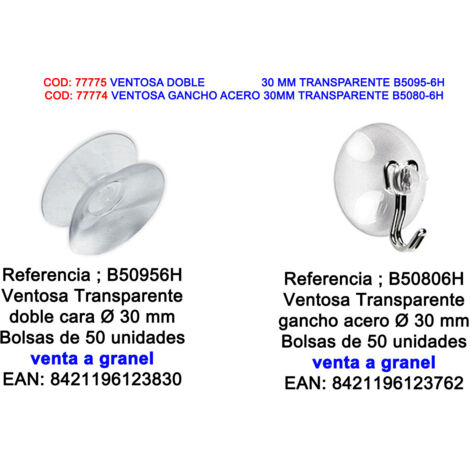 Ventosa Doble Transparente 30mm BRINOX B50956H