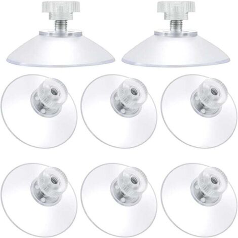 Ventosa KZQ Ø 40 mm, 8 piezas ventosas rosca M5 de acero inoxidable, ventosas con tuerca moleteada transparentes para ventanas de coche, portacepillos de dientes, estantes de ducha, jaboneras, camping
