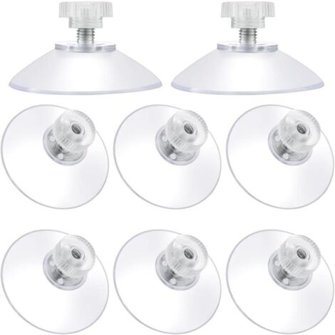 Ventosa KZQ Ø 40mm, 8 pezzi ventose filettatura M5 in acciaio inox, ventose con dado zigrinato trasparente per finestrini auto, portaspazzolini, mensole doccia, portasapone, campeggio