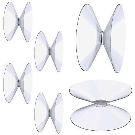 Ventosas de doble cara KZQ, paquete de 6, 4 cm, transparentes, para colgar cortinas de PVC extrafuertes, con aislamiento para espejos de mesa y de baño.