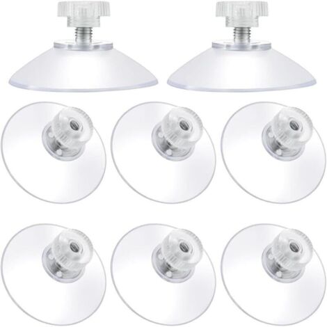 Ventouse Ø 40mm, 8 PCS Ventouses M5 Threads Stainless Steel, Ventouses avec écrou moleté Clair pour fenêtre de Voiture, Porte-Brosse à Dents, étagère de Douche, Porte-Savon, Camping