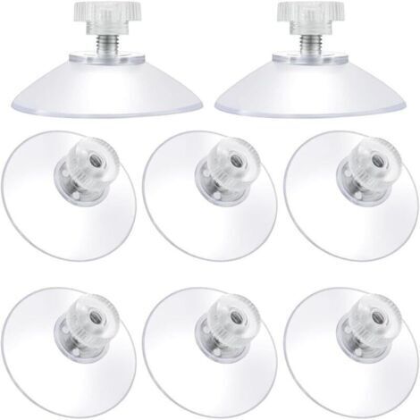 Ventouse Ø 40mm, 8 PCS Ventouses M5 Threads Stainless Steel, Ventouses avec écrou moleté Clair pour fenêtre de Voiture, Porte-Brosse à Dents, étagère de Douche, Porte-Savon, Camping
