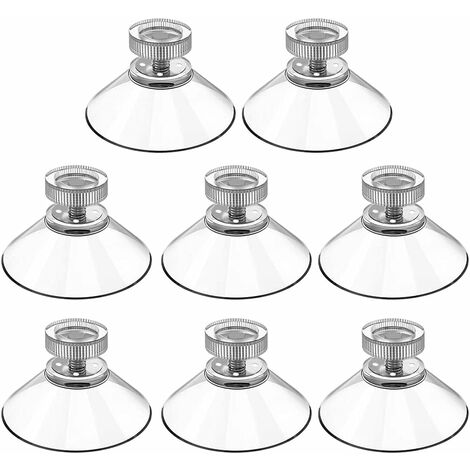 Ventouse Ø 40mm, 8 PCS Ventouses Threads Stainless Steel, Ventouses avec écrou Moleté Clair pour Fenêtre de Voiture, Porte-Savon, Camping, Porte-Brosse à Dents, étagère de Douche