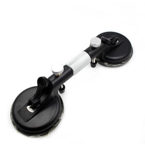 Ventouse à double tête pour carrelage, ventouse sous vide pour carrelage en verre, ventouse renforcée, épisseuse de joint, pompe à main en marbre, noire