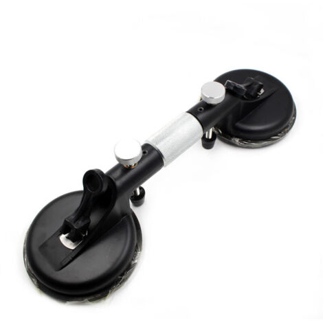Ventouse à double tête pour carrelage, ventouse sous vide pour carrelage en verre, ventouse renforcée, épisseuse de joint, pompe à main en marbre, noire