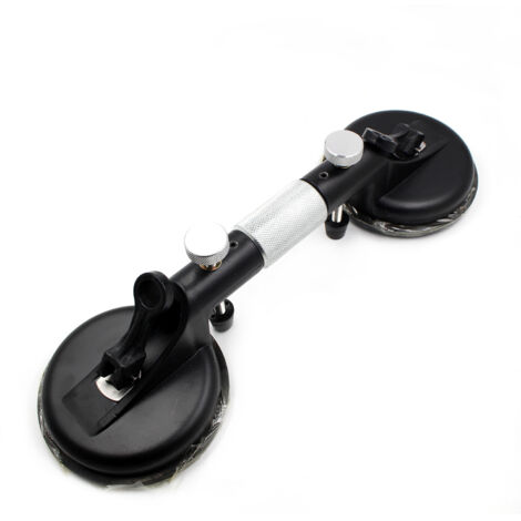 Ventouse à double tête pour carrelage, ventouse sous vide pour carrelage en verre, ventouse renforcée, épisseuse de joint, pompe à main en marbre, noire TONCHEAN