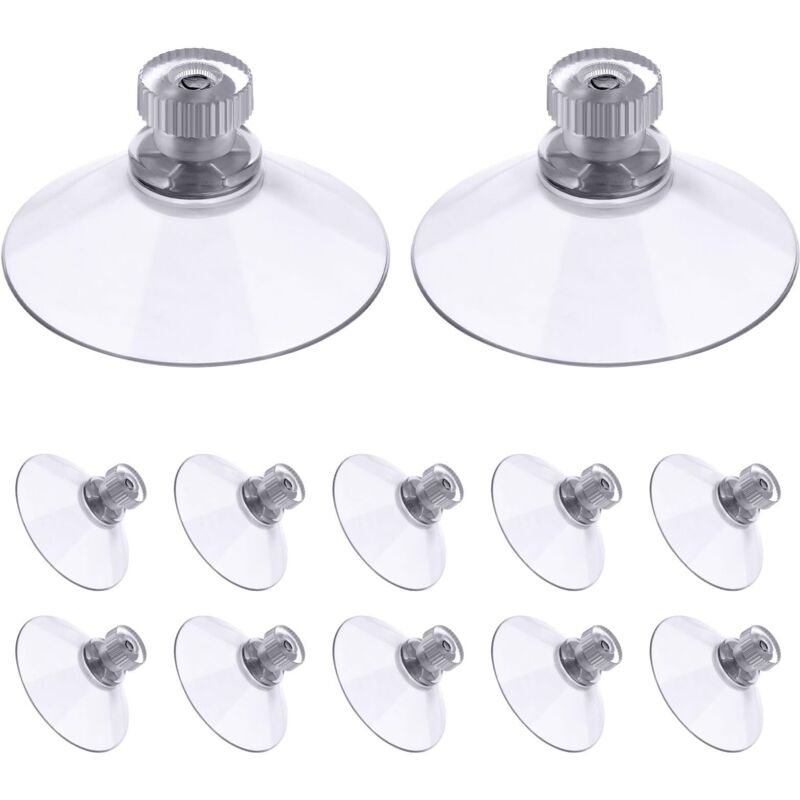 Beijiyi - Ventouse a visser, 12 Pièces 50mm Ventouses Transparentes avec Filetage, Extra Fortes pvc Plastique Suspension Rideau Isolant Ventouse pour