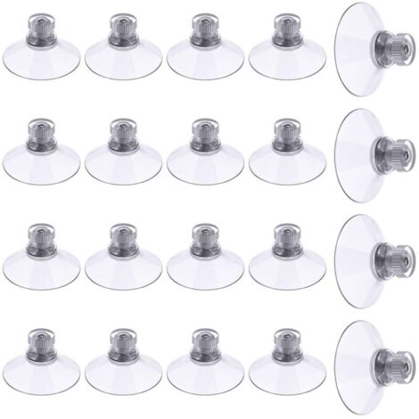 Ventouse a visser, 20 Pièces 40mm Ventouses Transparentes avec Filetage, Extra Fortes PVC Plastique Suspension Rideau Isolant Ventouse pour Camping Car, Fenêtre, Salle de Bain, Van