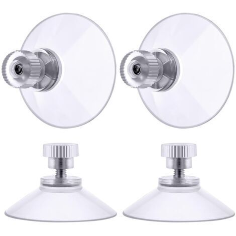 ventouse a visser, 4 Pièces 50mm Ventouses Transparentes avec Filetage, Extra Fortes PVC Plastique Suspension Rideau Isolant Ventouse pour Camping Car, Fenêtre, Salle de Bain, Van