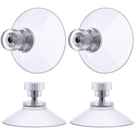 Ventouse a visser, 4 Pièces 50mm Ventouses Transparentes avec Filetage, Extra Fortes PVC Plastique Suspension Rideau Isolant Ventouse pour Camping Car, Fenêtre, Salle de Bain, Van