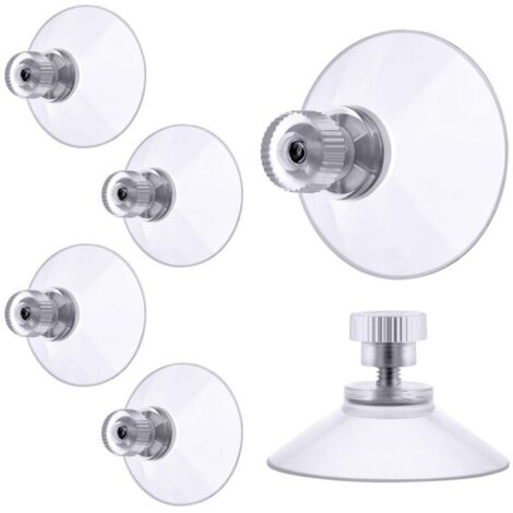ventouse a visser, 6 Pièces 32mm Ventouses Transparentes avec Filetage, Extra Fortes PVC Plastique Suspension Rideau Isolant Ventouse pour Camping Car, Fenêtre, Salle de Bain, Van