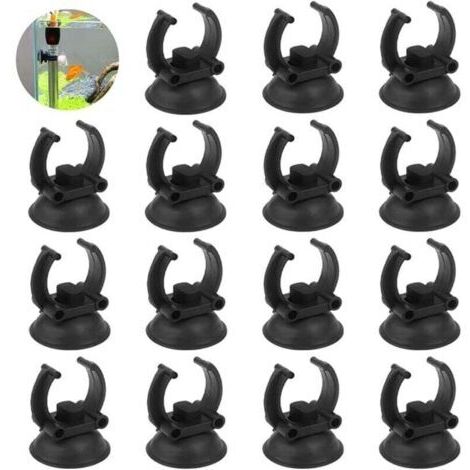 Ventouse Aquarium 50 Pièces Ventouse Aquarium Support Clips pour Chauffage Ventouse Aquarium Plastique Noir pour Tube d'eau