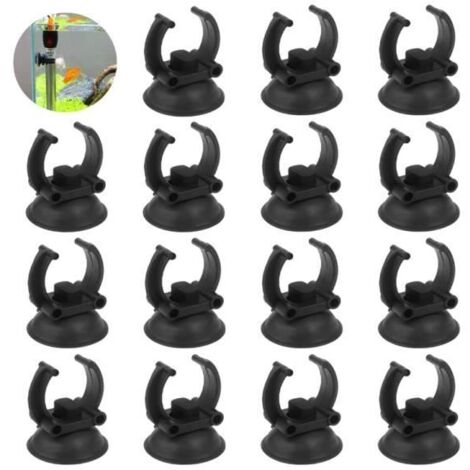 Ventouse Aquarium - Support Clips pour Chauffage - Plastique Noir pour Tube d'eau