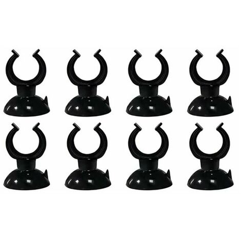 Ventouse Aquarium Ventouse Aquarium Support Clips pour Chauffage Ventouse Aquarium Plastique Noir pour Tube d'eau,,8 Pièces