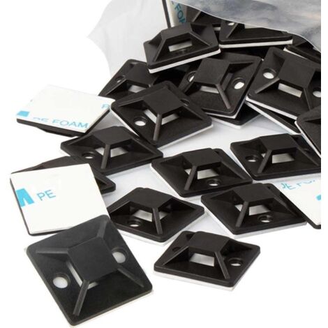 Ventouse auto-adhésive, attache-câble, boucle de positionnement en plastique, base adhésive pour câblage