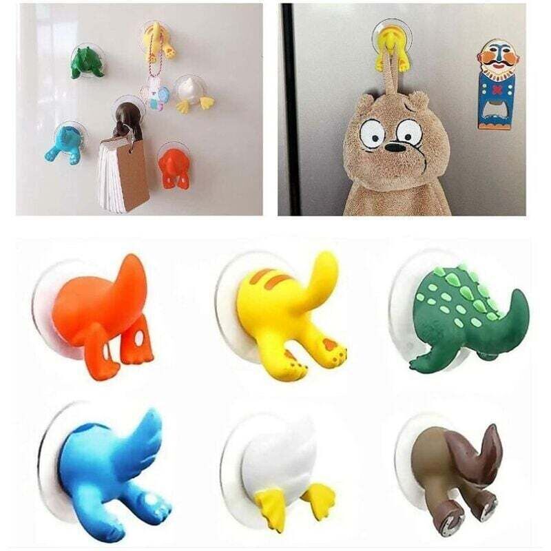 Ventouse crochet queue d'animal de dessin animé Ventouse pour enfants Crochet ventouse non perforé Crochet ventouse étanche pour cuisine et salle de