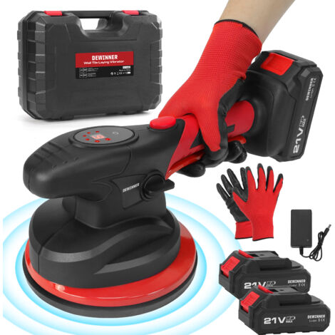 Ventouse de nivellement pour carrelage - Machine automatique électrique avec vibrateur, Ventouse de 180 mm, 6 Vitesses Réglable, capacité max 120KG, avec 2 Batteries