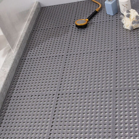 Ventouse de salle de bain 10 pièces tapis d'épissure antidérapant tapis de sol de douche de salle de bain salle de bain cuisine tapis de pied imperméable tapis d'isolation d'eau antidérapant (10 pièce