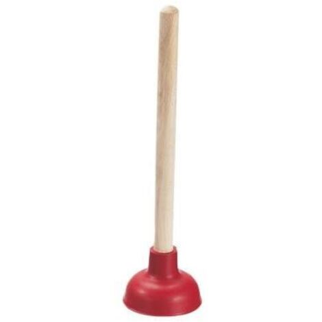 Ventouse en caoutchouc complète avec manche en bois - rouge lg 35 cm diam 115 mm - Art N° 3101
