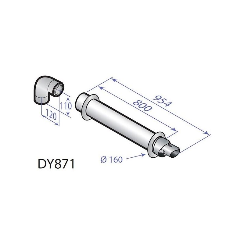 Ventouse horizontale 60/100 DY 871 Ventouse horizontale 60/100 DY