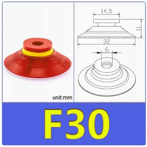 Ventouse plate industrielle à nervures, lot de 5 pièces F30--