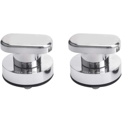 Ventouse Poignée Porte 2 Pièces pour Tiroir Armoire Réfrigérateur Verre Portable Argent