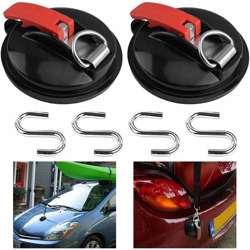 Fei Yu - Ventouse pour Toit De Voiture, Tendeur de Bagages Ventouse avec 4 crochets en s pour auvents, auvents, baches et Housses de véhicules