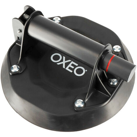 Oxeo – Ventouse professionnelle à pompe – Charge maximale 100 kg – Tête en caoutchouc 20 cm – Pour transport verre et carrelage