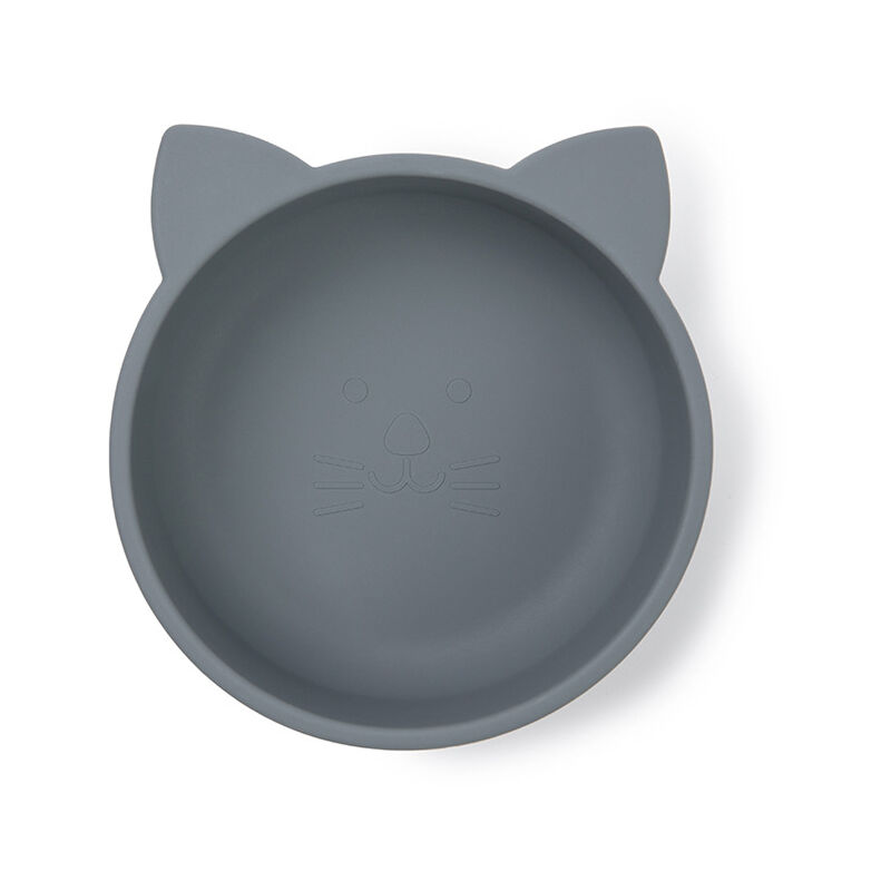 Ensoleille - Ventouse refroidissante Bol pour bébé Silicone sans bpa Table à manger Chaise haute Passe au micro-ondes(bleu glacier)