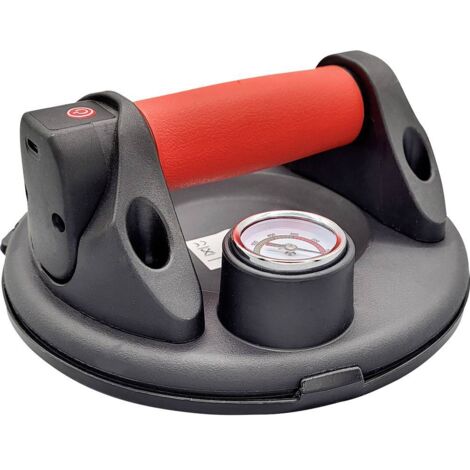 Ventouse sans fil 60823 – Capacité de charge 110 kg – Ø 20 cm pour surfaces lisses – Manomètre intégré et mallette de transport – Berger & Schröter