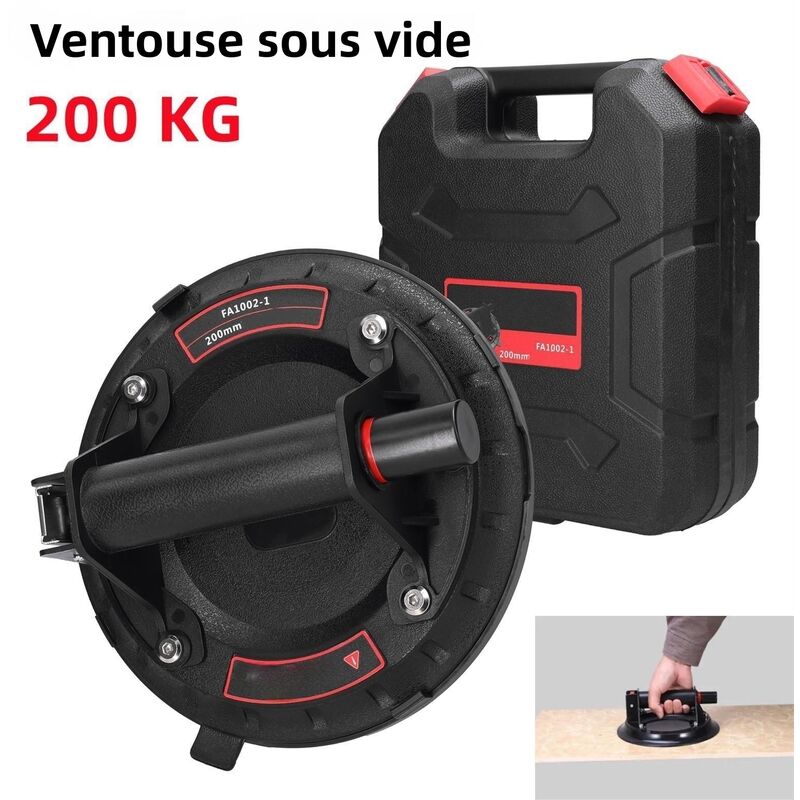 Highsam - Peut supporter jusqu'à 200 kg Ventouse sous vide avec boîte de rangement, pratique pour le dégonflage à une touche Outil mobile, adapté aux