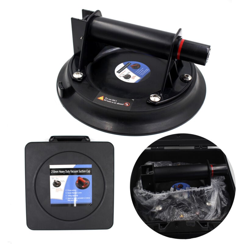 Tonchean - Ventouse sous vide de 8 pouces 200kg, épandeur puissant et robuste, ventouse pour carreaux de verre, ventouse à pompe robuste, Boîte en