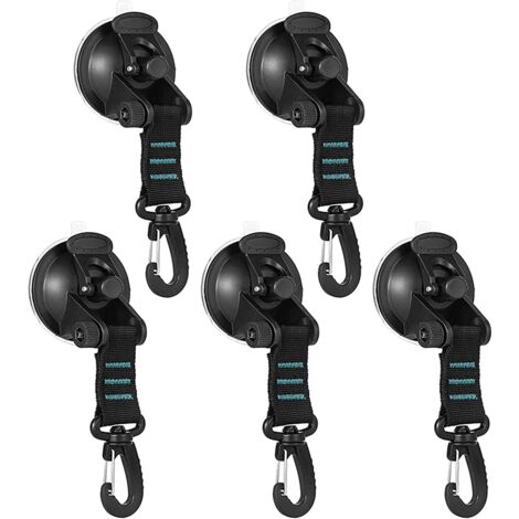 Ventouse sous vide robuste avec crochet, crochets de ventouse solides amovibles, crochet de fixation réutilisable polyvalent pour extérieur, voiture, camping, auvent
