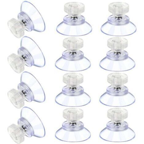 Ventouse Suction Cup [25M5-6] 12 grandes ventouses en plastique transparent avec vis métal anti-collision pour fixation solide