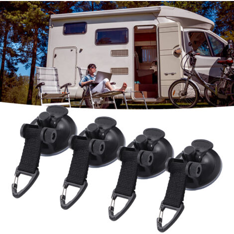 Ventouses de Voiture à Forte Adhérence pour Toiles et Tentes Camping Car ABS Nylon Lot de 4 Pièces Faciles à Installer Portable Résistantes Haute Durabilité Fixations Accroches Amortisseurs Sécurité
