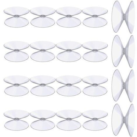 Ventouses Double Face, 20 Pièces 3 cm Ventouses Transparentes, Extra Fortes PVC Plastique Suspension Rideau Isolant Ventouse pour Miroir De Table En Verre, Miroir de fenêtre de salle