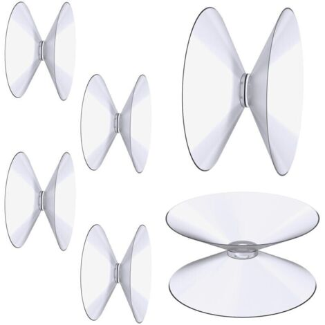 Ventouses Double Face, 6 Pices 4 cm Ventouses Transparentes, Extra Fortes PVC Plastique Suspension Rideau Isolant Ventouse pour Miroir De Table En Verre, Miroir de fentre de salle
