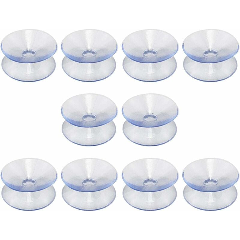 Memkey - Ventouses double face compatibles avec dessus de table en verre, 10 ventouses sans crochets, ventouses pour miroir multifonctionnel, double