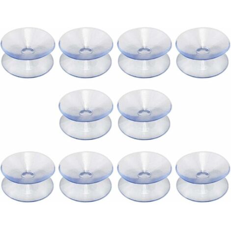 Ventouses double face compatibles avec dessus de table en verre, 10 ventouses sans crochets, ventouses pour miroir multifonctionnel, double face en verre antidérapant(30mm)