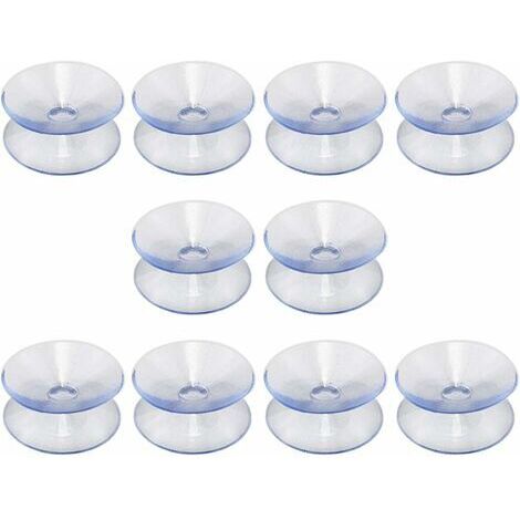 Ventouses double face compatibles avec dessus de table en verre, 10 ventouses sans crochets, ventouses pour miroir multifonctionnel, double face en verre antidérapant(30mm)