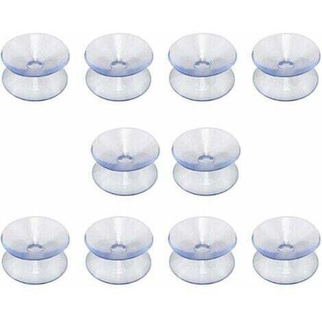 Ventouses Double Face Compatibles avec Top en Verre 10 Ventouses Sans Crochet pour Miroir en Verre Antidérapant Multifonctionnel Double Face (20mm)