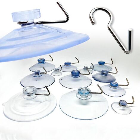 Ventouses en plastique de 50 mm avec crochets - Lot de 20 pour usage extérieur