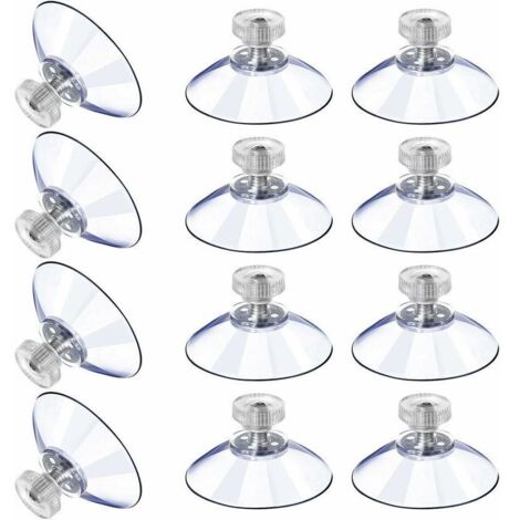 Ventouses en Plastique Ventouse Anti-Collision Transparente en Caoutchouc Vis Écrou en Métal Ventouse Solide en PVC Transparent Remplacement avec Écrou de Vis 12PCS
