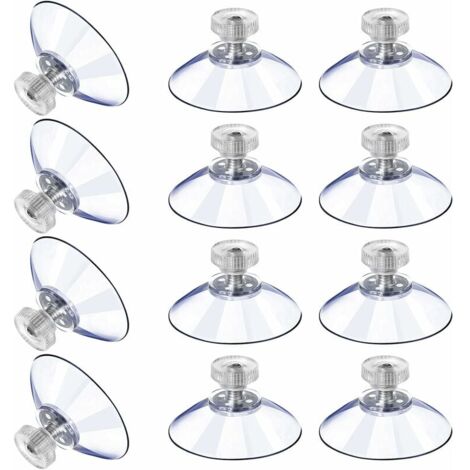 Ventouses en Plastique Ventouse Anti-Collision Transparente en Caoutchouc Vis écrou en Métal Ventouse Solide en PVC Transparent Remplacement avec écrou de Vis Fontainebleau 12PCS