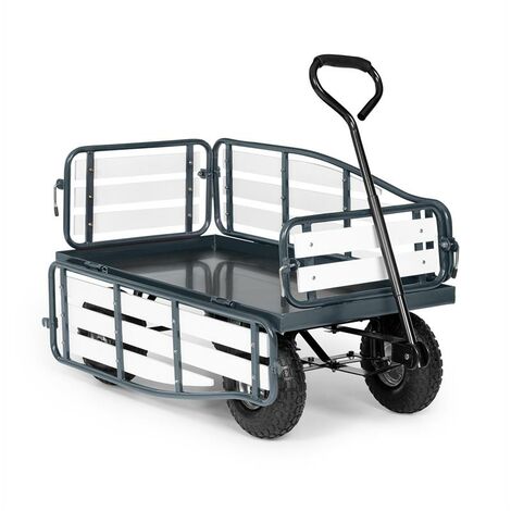 Ventura chariot à main charrette charge lourde 300 kg acier WPC noir - Noir - Noir