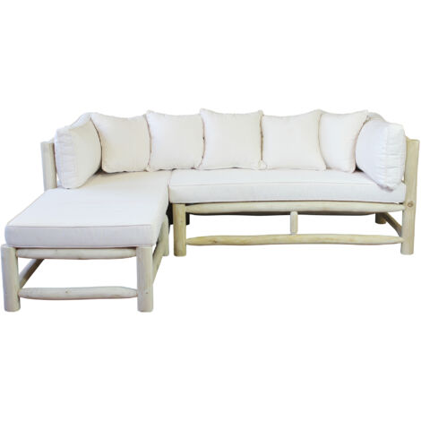 VENTURA - divano in teak da esterno con chaise longue